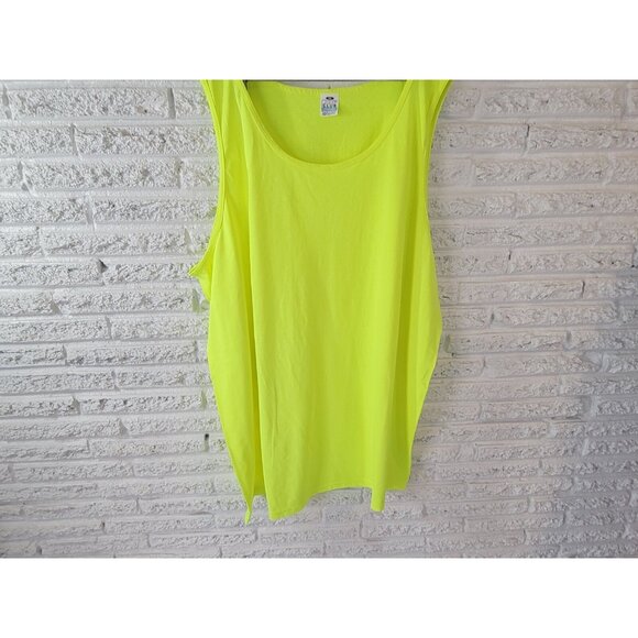 Pro Club Mens Shirt 5XL Tank Long Fluorescent Yellow Activewear YEL25E - Picture 4 of 7